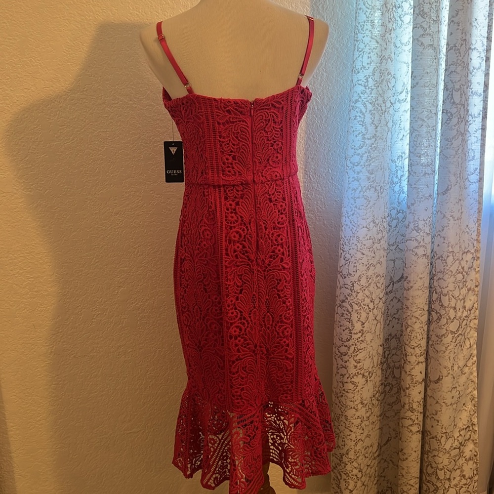 Guess Fuchsia Lace Midi Dress - Picture 8 of 8